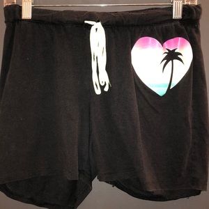 Black pattern shorts